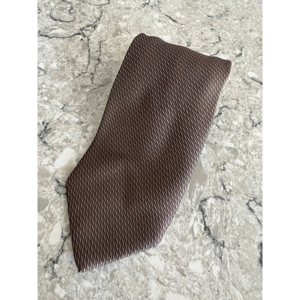 Genesis Men's 100% Silk Neck Tie Taupe Silver Brown Geometric JL